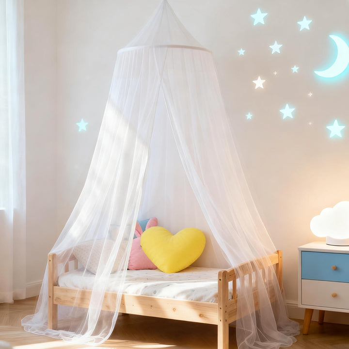Bett Baldachin Moskitonetz für Mädchen, Prinzessin Baldachin für Kinder Bett Zimmer Dekor Weiss, Wei
