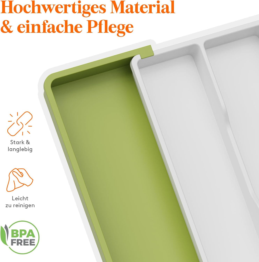 Lifewit Besteckkasten für Schubladen, erweiterbarer grosser Besteckkasten für die Küche, verstellbar
