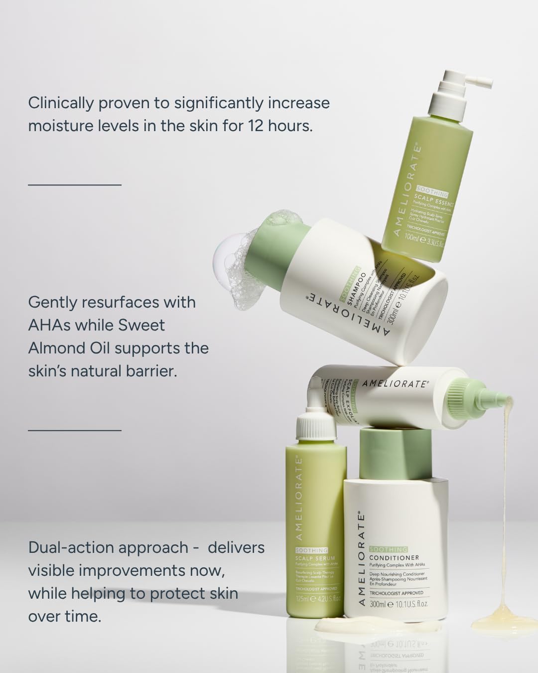 AMELIORATE Soothing Scalp Exfoliant 125ml | Gentle Scrub for Dry, Flaky, Itchy Scalp Relief | Remove