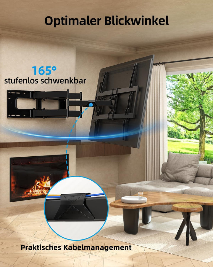 HOME VISION TV Wandhalterung Vollbeweglich 65-120", VESA 900x600, 100 kg 65-120 Zoll, 65-120 Zoll