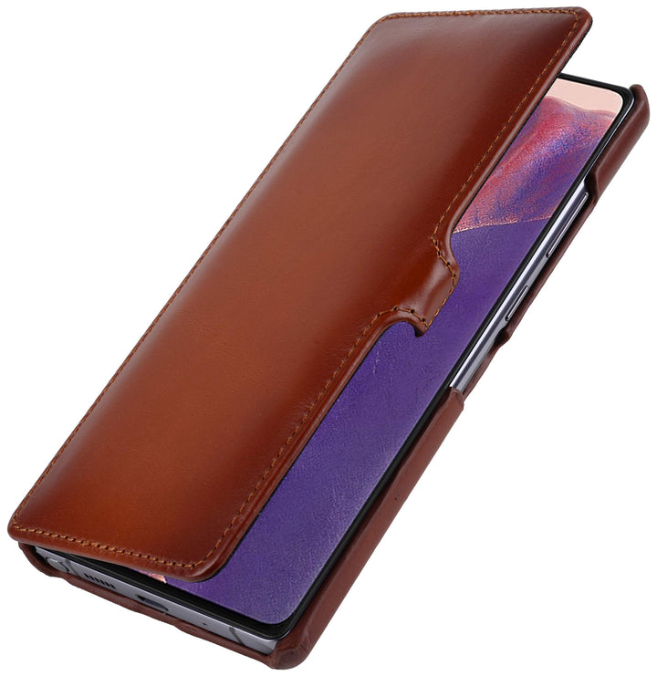 STILGUT Book Case kompatibel mit Samsung Galaxy Note 20 Hülle aus Leder mit Clip-Verschluss, Lederhü