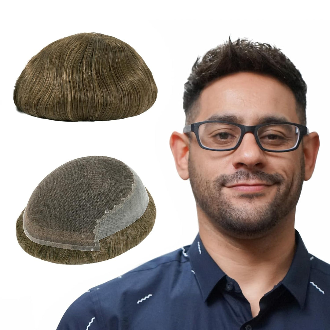 Lordhair Perücke Männer,Realität Toupet,Französische Spitzen weben mit Zwei Seiten und hinter sich P