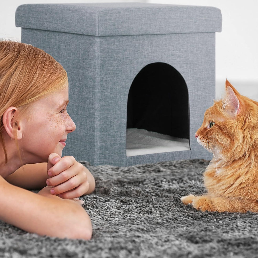 Relaxdays Katzenhöhle, Rückzugsort für Katzen und kleine Hunde, Indoor Tierversteck, HxBxT: 38,5 x 3