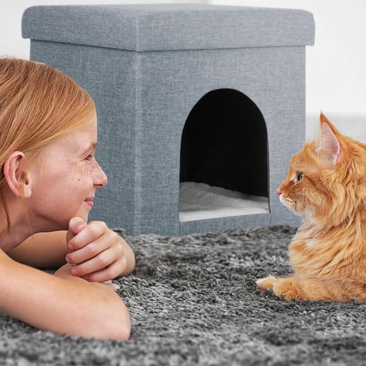 Relaxdays Katzenhöhle, Rückzugsort für Katzen und kleine Hunde, Indoor Tierversteck, HxBxT: 38,5 x 3