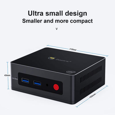 Beelink Mini PC GK Mini with Intel Prozessor J4125 (bis zu 2,7 GHz), 8G LPDDR4/256G SSD Mini Compute