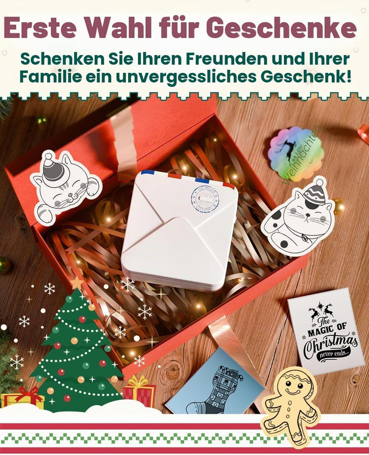 Phomemo M02S Mini-Thermodrucker-Set - Wireless Bluetooth Portable 300dpi HD-Druck mit wiederaufladba