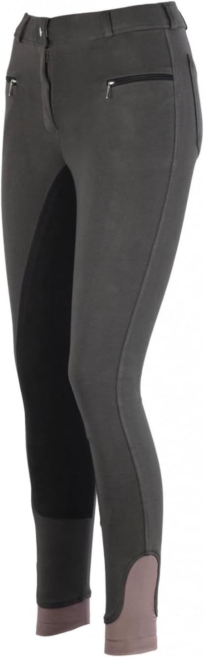 RL24 Damen Reithose Vollbesatz Flex BASICLINE 36 Dunkelgrau/Schwarz, 36 Dunkelgrau/Schwarz