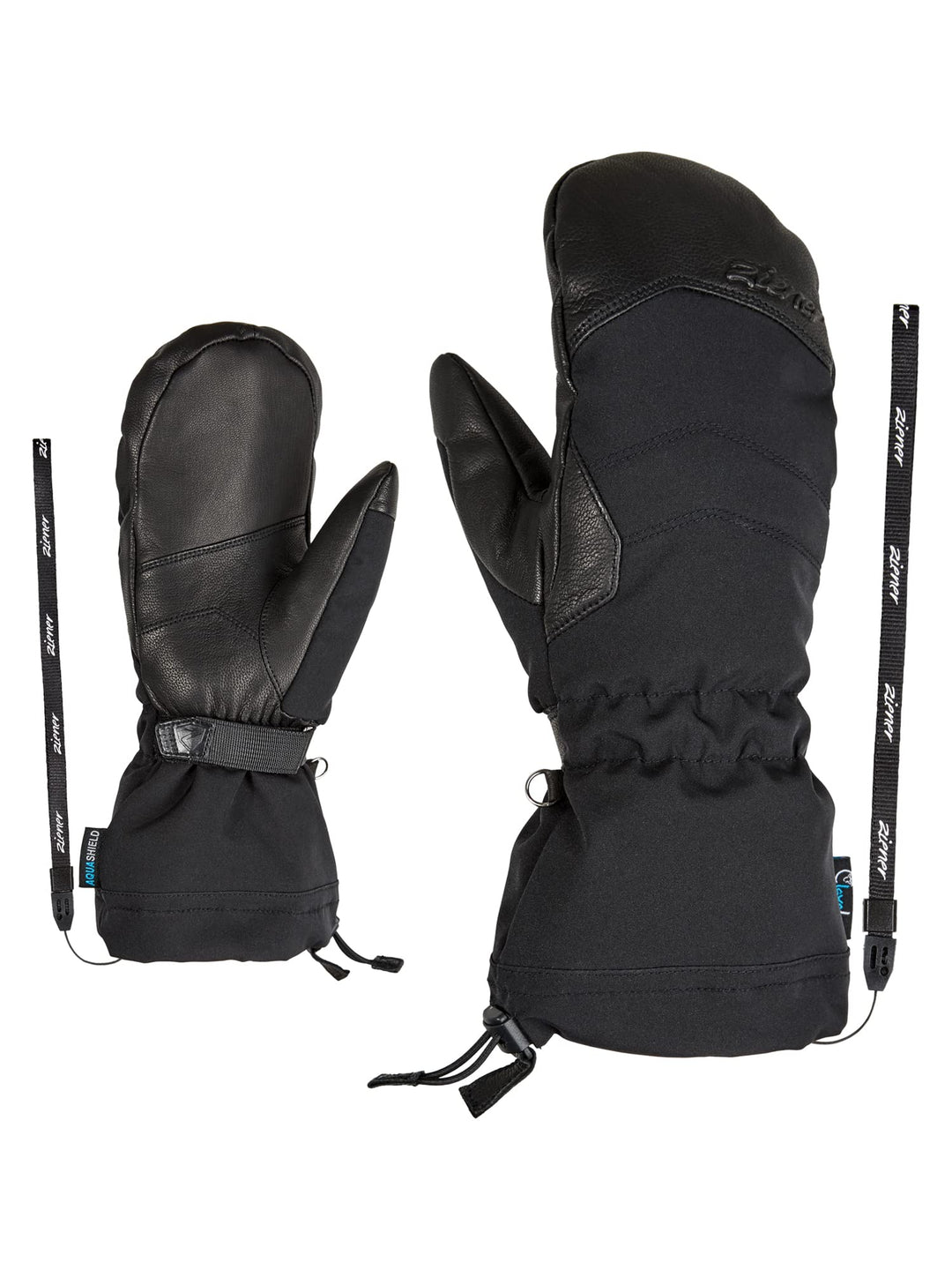 Ziener Damen Kilati Ski-Fäustling/Wintersport | wasserdicht, Wolle, Freeride 7 Schwarz, 7 Schwarz