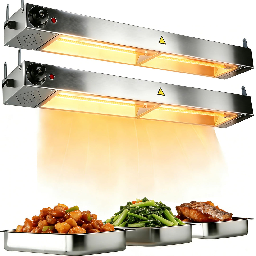 Wärmelampe Küche Gastro, Edelstahl Hängend Speisenwärmer Lampe, Einstellbare Temperatur 30-85℃, Komm