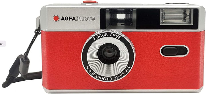 AgfaPhoto analoge 35mm Kleinbildfilm Foto Kamera rot + Schwarz/Weiss Bilder Film + Batterie +KOMPLET