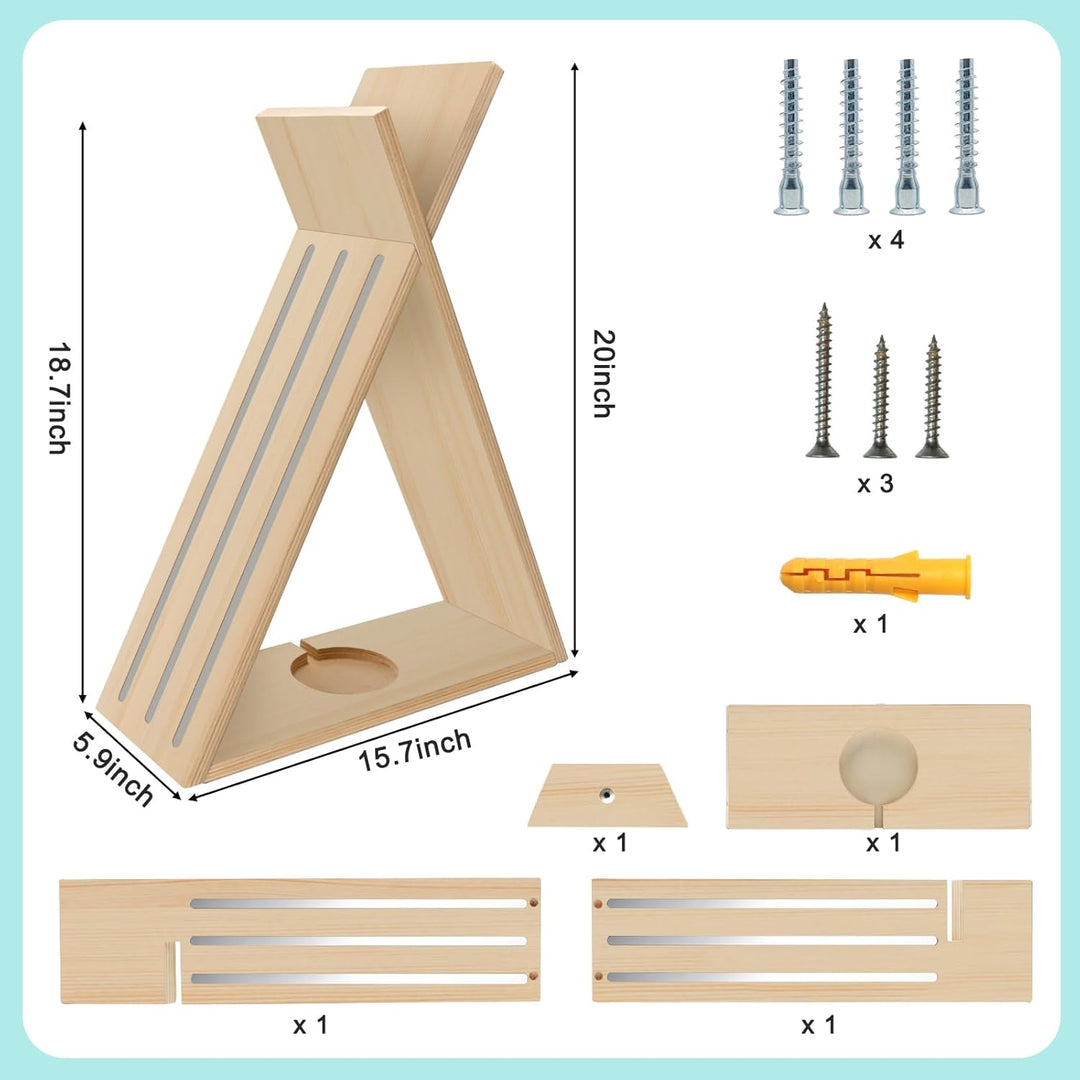 Tonie Regal für Toniebox und Tonie Figuren Dreieck Wandmontage oder Schreibtisch Magnetische Holzreg