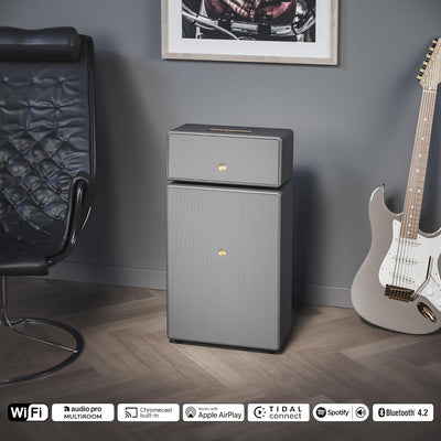 Audio Pro Drumfire II - Kraftvoller WiFi Multiroom Speaker - Kabellos mit Bluetooth –Tragbarer Lauts