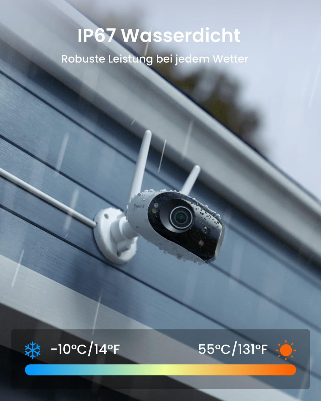 Reolink 4K Wi-Fi 6 Überwachungskamera Aussen mit 180° Panoramablick, 2.4/5GHz Dual-Band WLAN Kamera