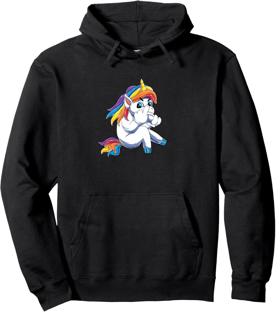 Lustiger Einhorn Spruch Mittelfinger Frauen Unicorn Pullover Hoodie