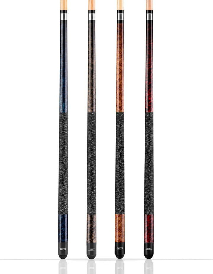 Winsport Billardqueue Trilux, Profiqualität, Ahornholz mit Vogelaugen Naturmaserung, Leinengriffband