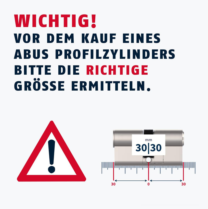 ABUS Profilzylinder XP20SN 40/40 inklusive Sicherungskarte & 3 Schlüsseln, 73736, Nickel, 40/40