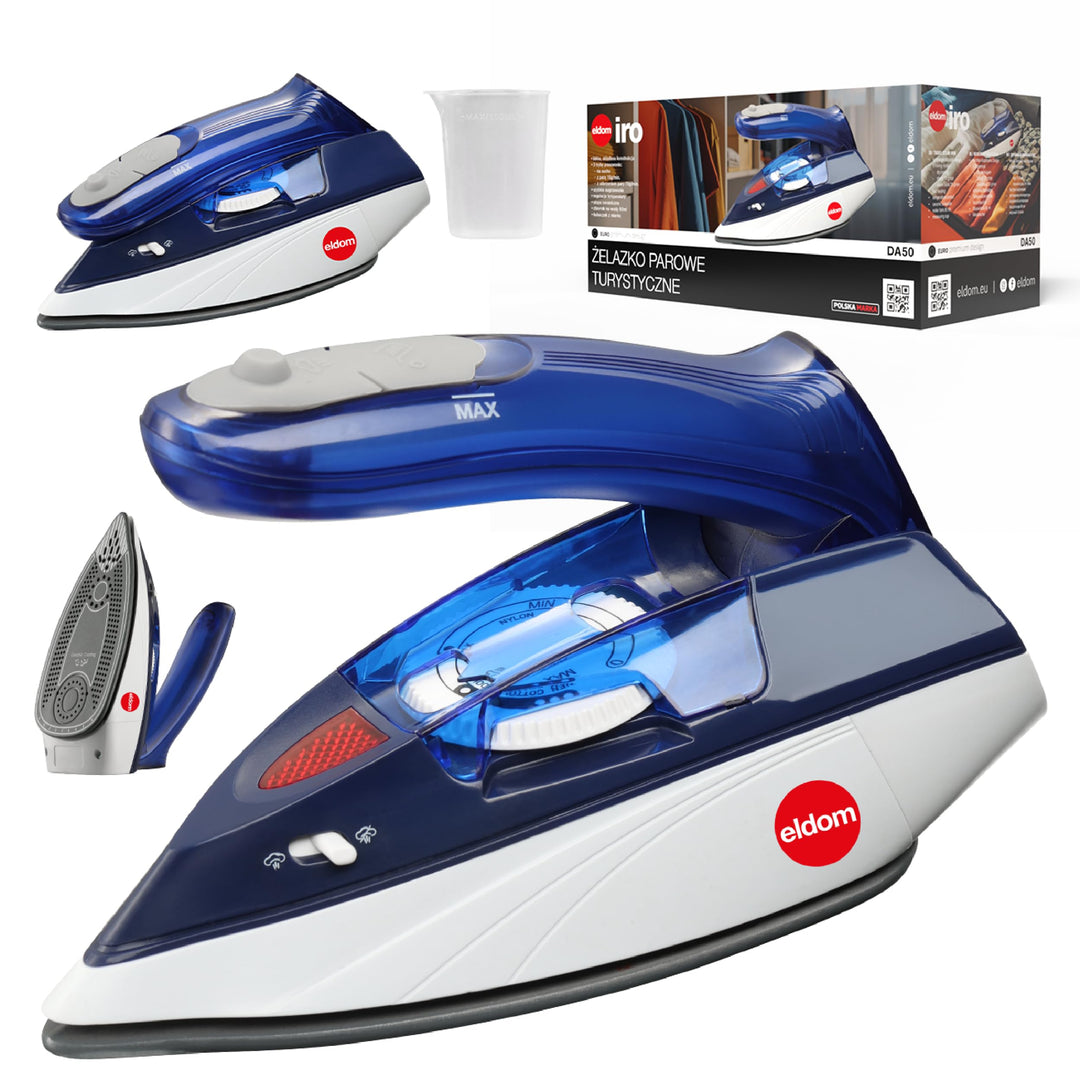 Reisebügeleisen, klappbarer Griff, 1100W, Keramiksohle, Dampfbügeln 15 g/min, Dampfstoss 70 g/min, k