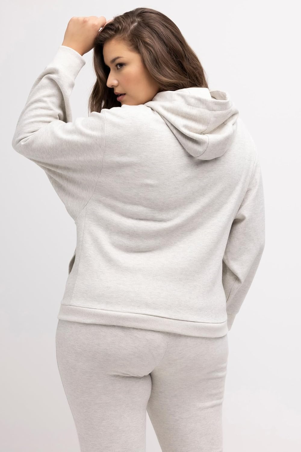 Ulla Popken Damen Melange, Oversized Sweatshirt 42-44 Hellgrau Mélange, 42-44 Hellgrau Mélange