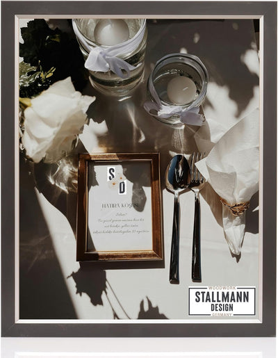Stallmann Design 'My Frames' Bilderrahmen 50 x 100 cm | Farbe: Schwarz-Silber | eleganter Rahmen - s