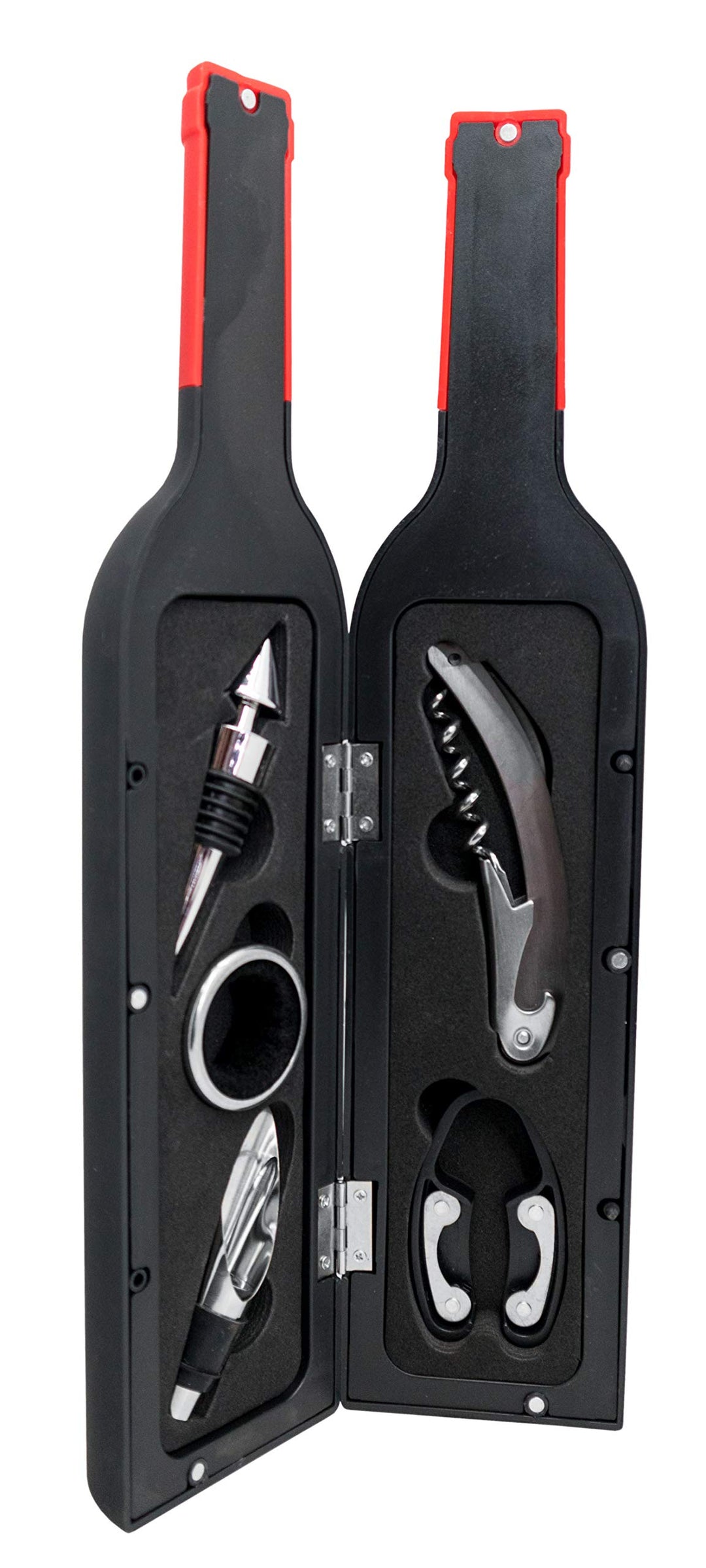 Vin Bouquet Wein-Geschenkset, inkl. Korkcrew, Ausgiesser, Stopper, Folienschneider und Tropfenring,