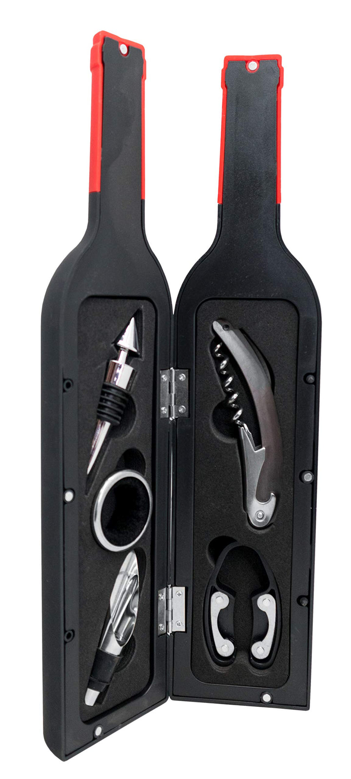 Vin Bouquet Wein-Geschenkset, inkl. Korkcrew, Ausgiesser, Stopper, Folienschneider und Tropfenring,