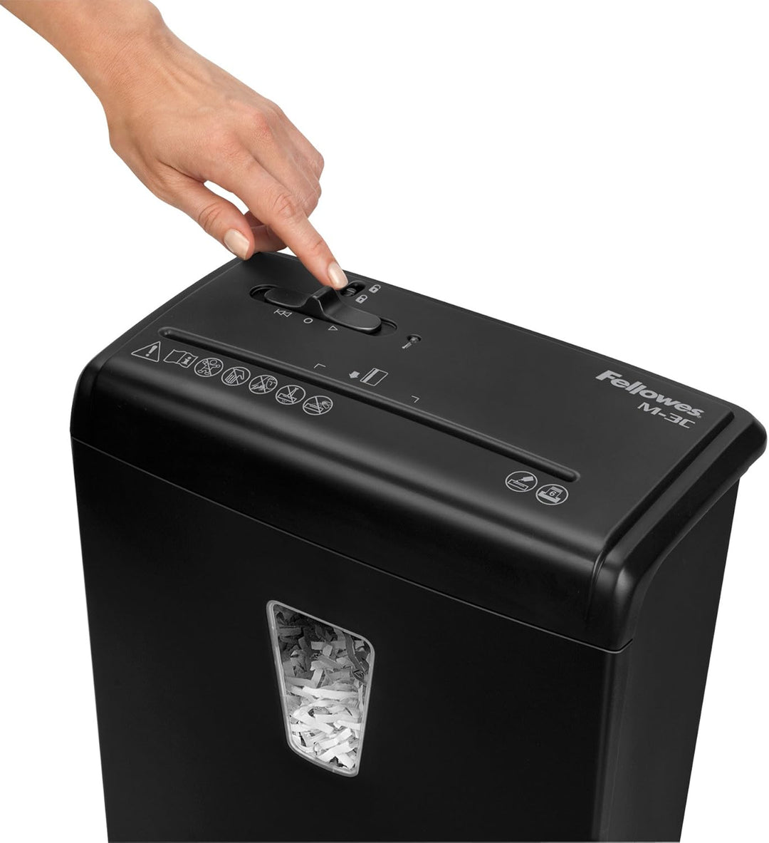 Fellowes Powershred M-3C Aktenvernichter, Schneidleistung: 6 Blatt, Partikelschnitt, Sicherheitsstuf