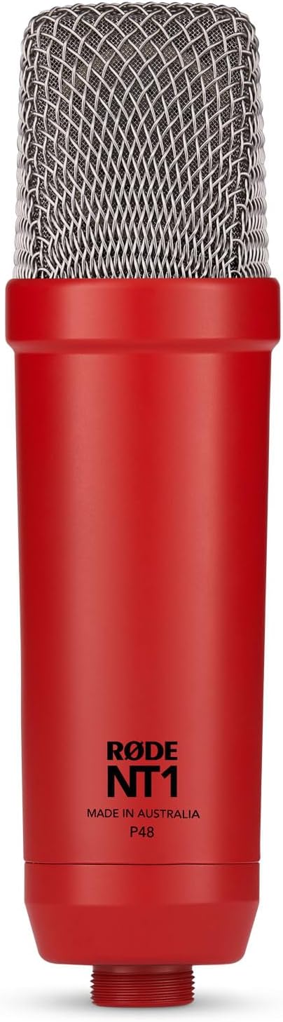 Rode NT1 Signature Red Studio-Mikrofon Rot + keepdrum MS138 Gelenkarm-Stativ Schwarz red Mikrofon Ro