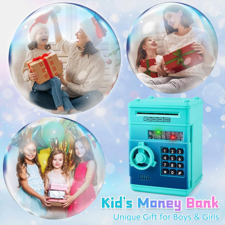 ATM Elektronische Münze Geldbank Spardosen für Kinder, Blaugrün