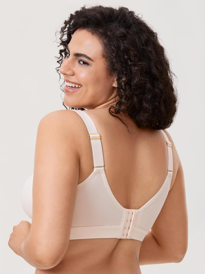 AISILIN Damen BH ohne Bügel Grosse Grössen Comfy Schlaf BHS Vollschalen Soft Bequemer 85E Rose White