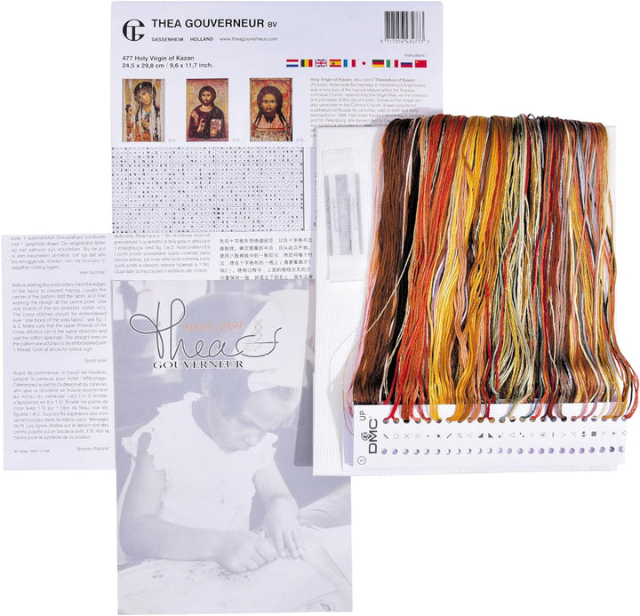 Thea Gouverneur - Kreuzstich-Set - Die Heilig Jungfrau von Kasan - Aida - 18 Count - Für Erwachsene