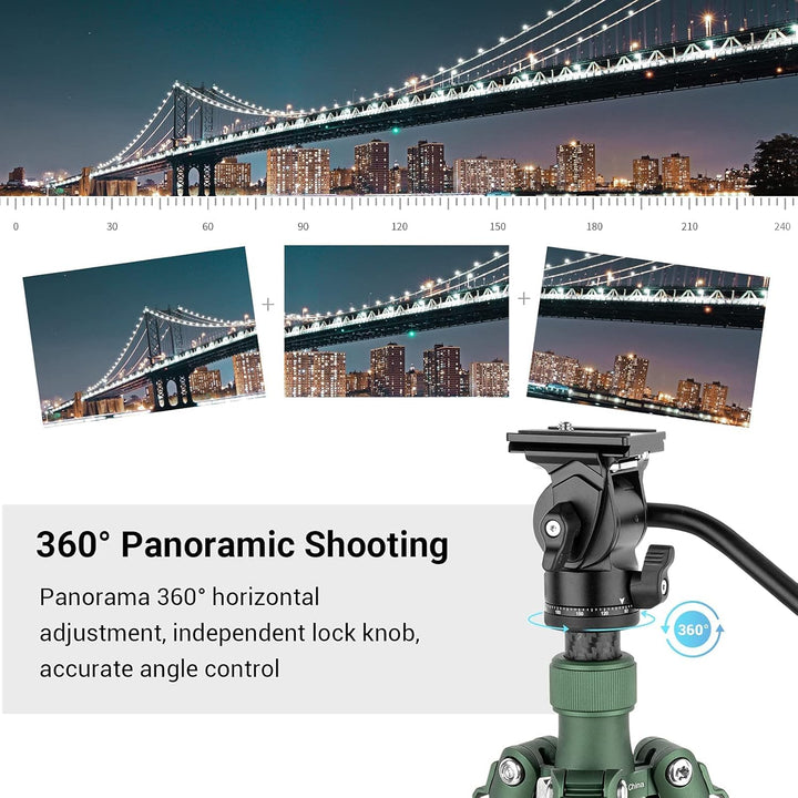 SMALLRIG Stativ Fluidkopf Pan Tilt Head CH10 mit Schnellwechselplatte, Fluid Head geeignet für AR-ca