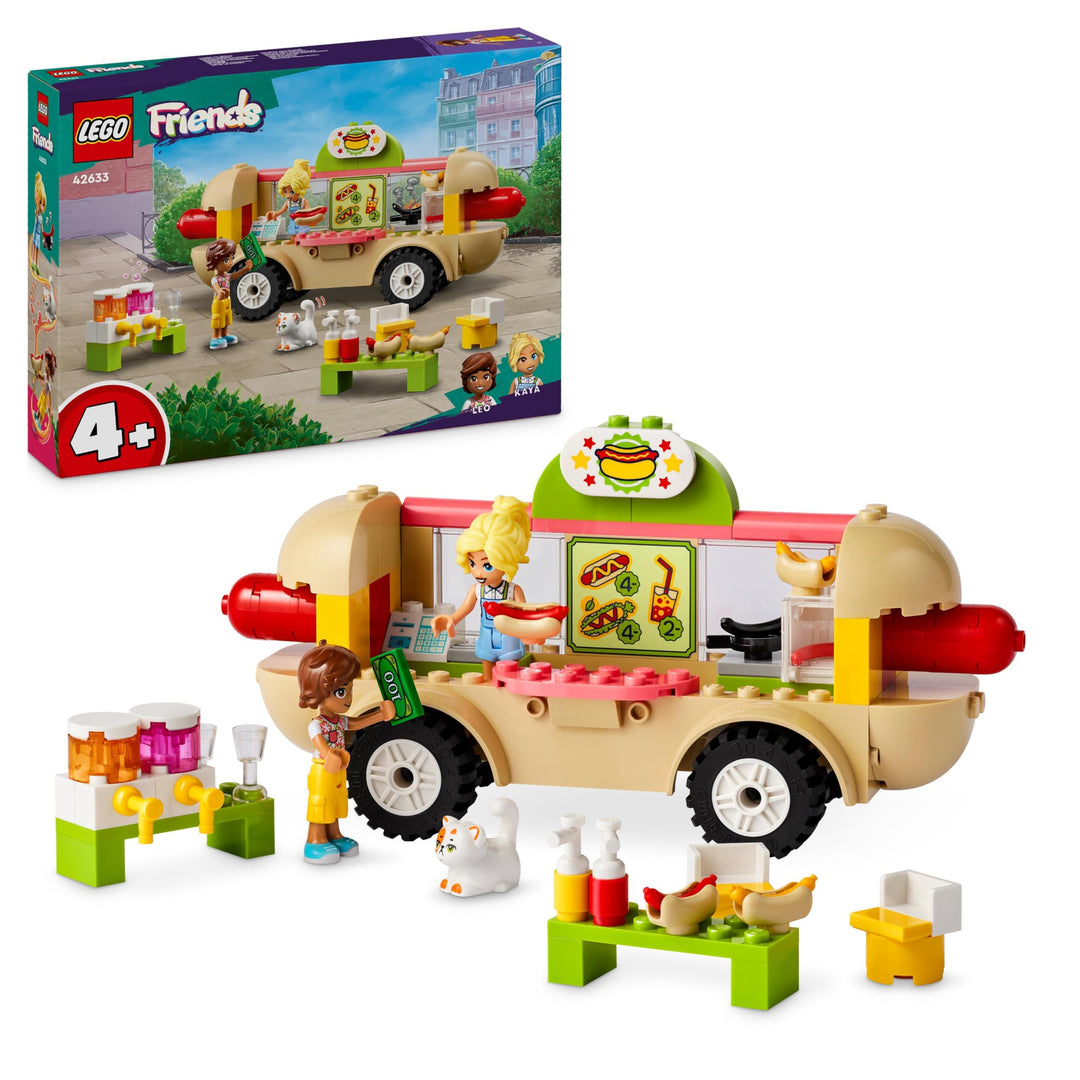 LEGO Friends Hotdog-Truck, Mobiles Restaurant-Spielzeug für Kinder ab 4 Jahre, Set mit Auto, Figuren