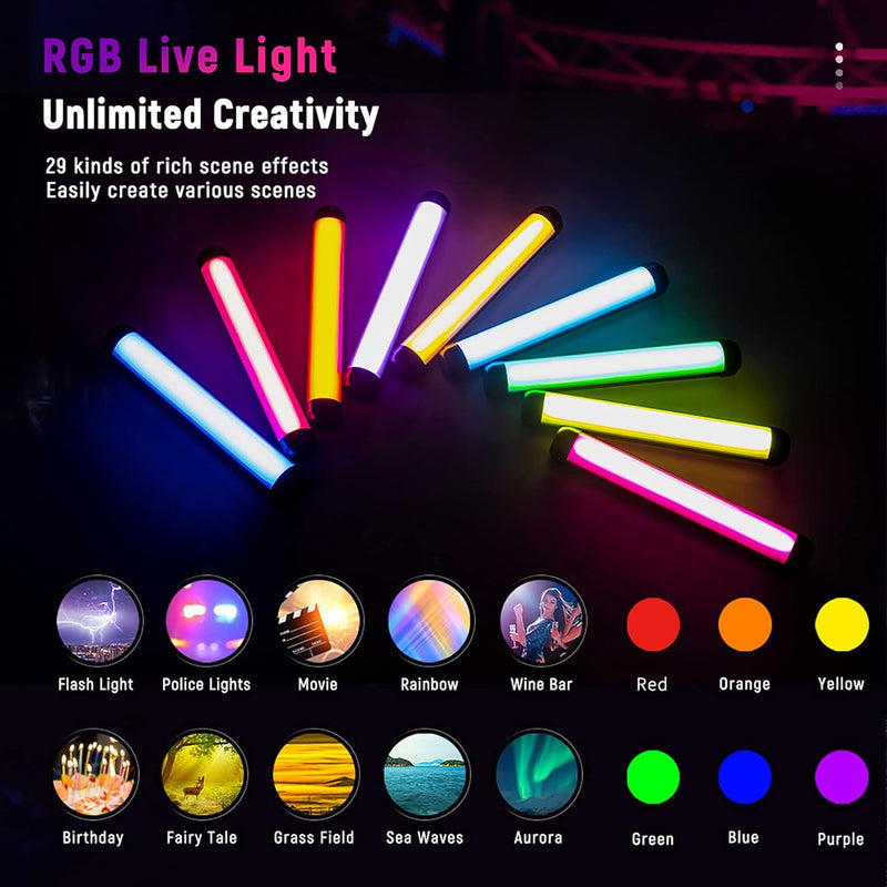 weeylite K21 RGB LED Video Lichtstab Handlichtstab, Magnetischer Röhrenlicht für Fotografie mit 2500