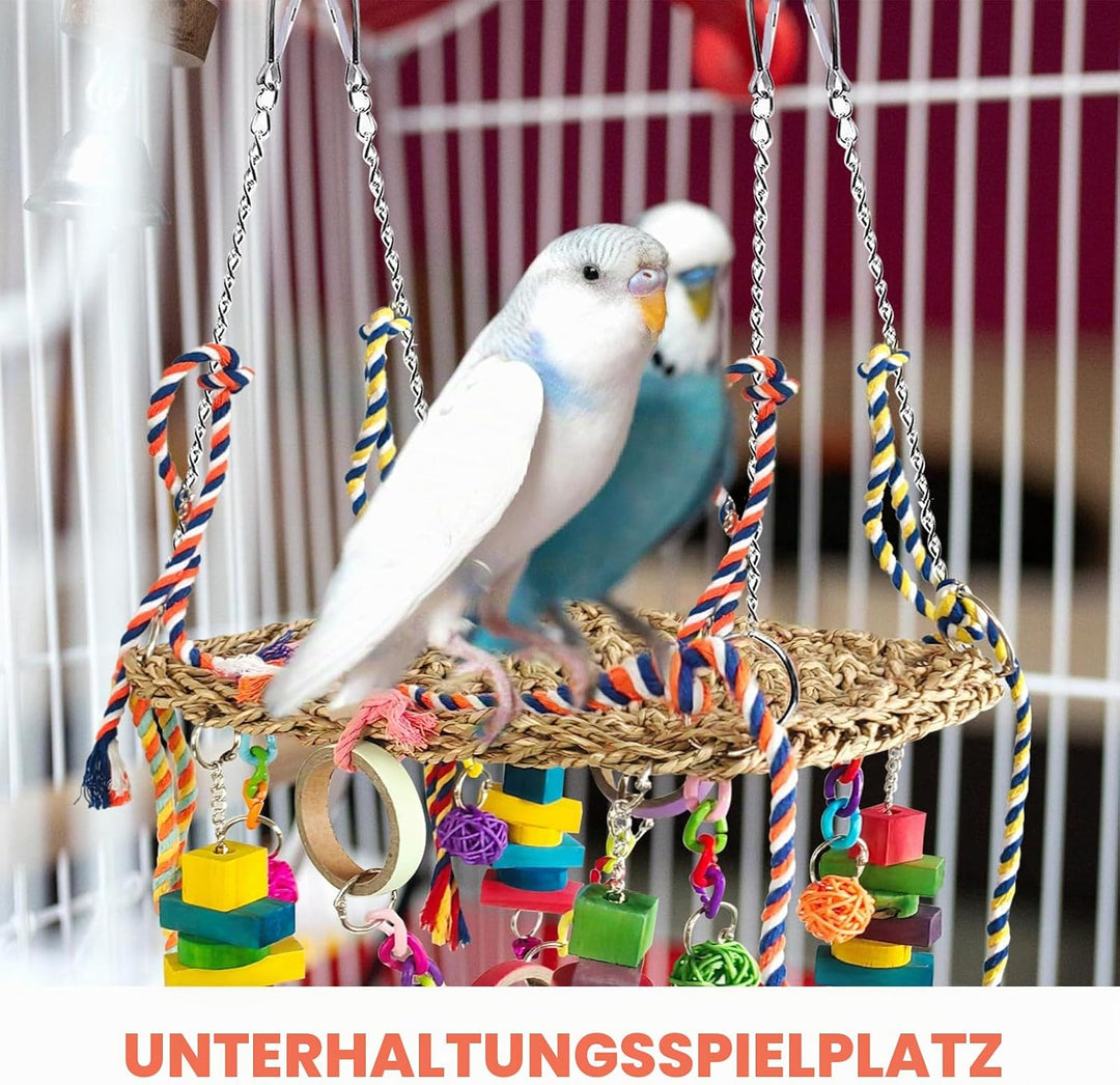 SUNOYA Papageienspielzeug, Wellensittich Spielzeug Natürliche Sicheres Holz Papagei Spielzeug Vogel