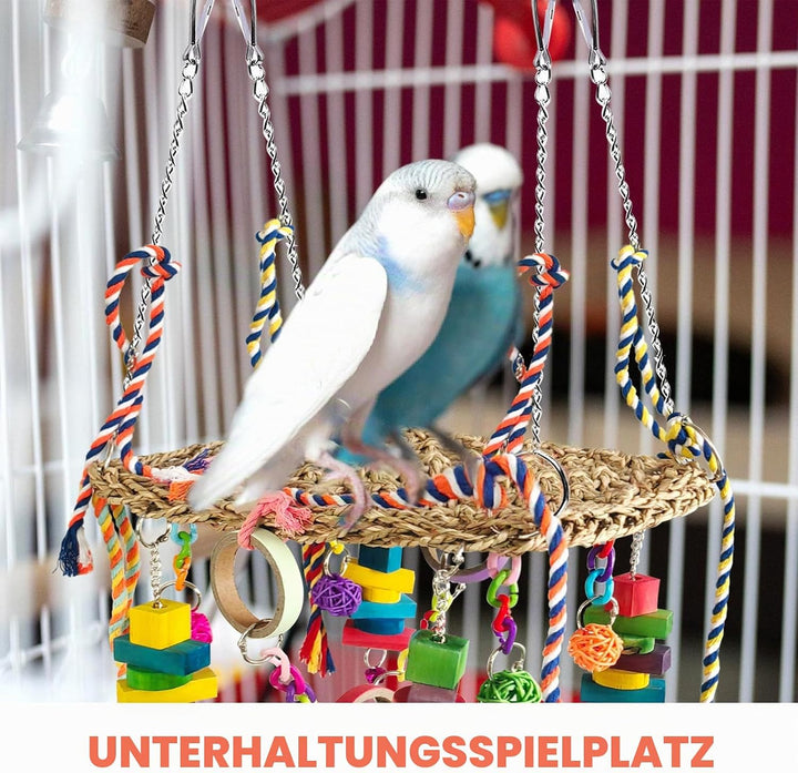 SUNOYA Papageienspielzeug, Wellensittich Spielzeug Natürliche Sicheres Holz Papagei Spielzeug Vogel