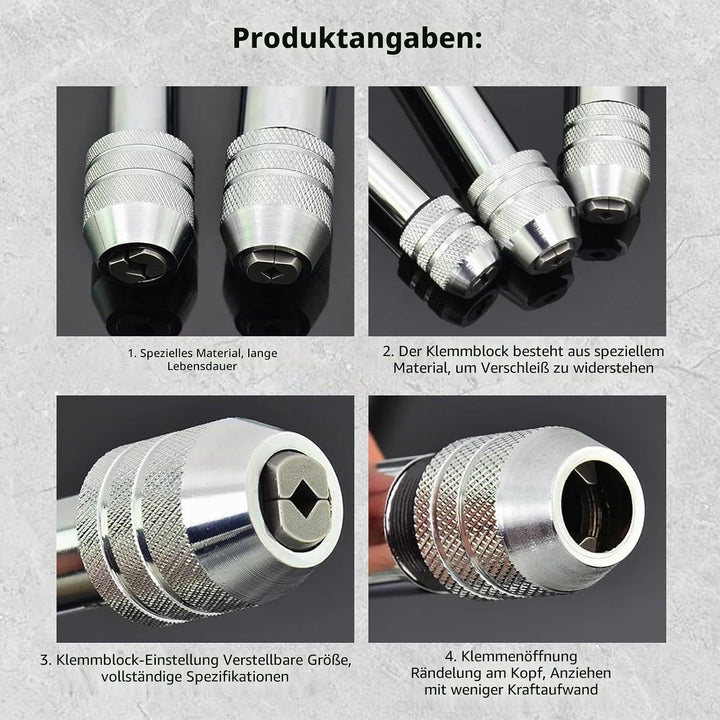 Bamyli T Griff Windeisen Ratsche, Gewindeschneider Halter, Einstellbar Windeisen, Extra Langer Stil