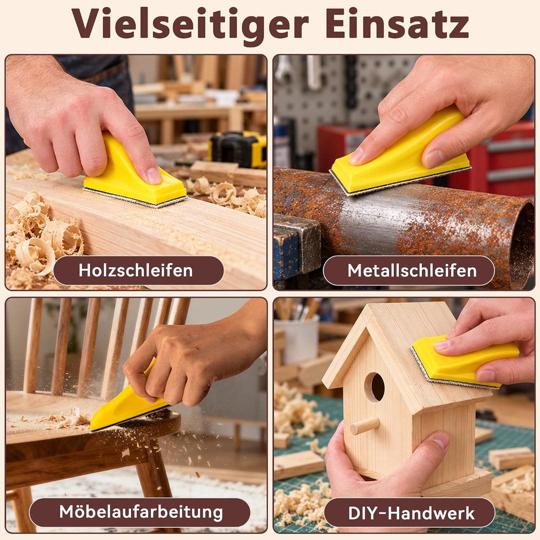 180 Stück Schleifpapier Set mit Handschleifklotz für Mini-Detailschleifer