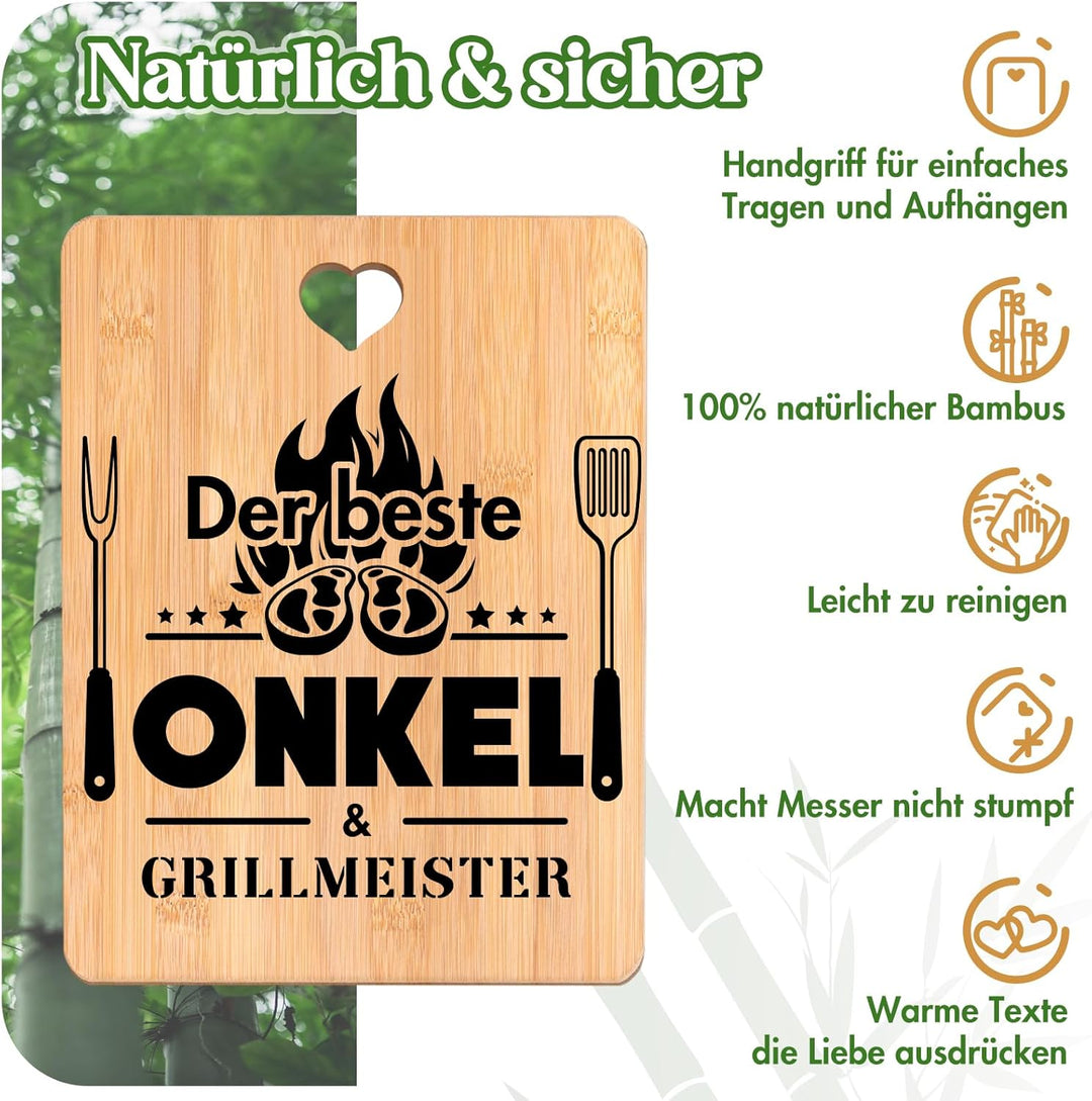 Onkel Geschenk, Bambus Schneidebrett, Geburtstagsgeschenk für Onkel, Onkel Geschenke von Nichte Neff