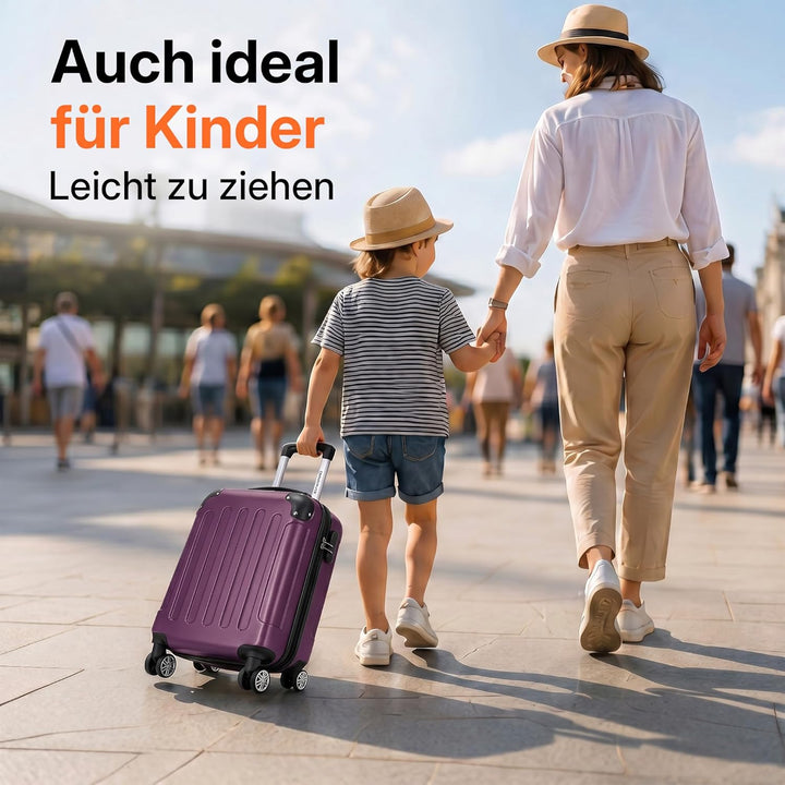 BEIBYE Handgepäck Koffer 45x36x20 cm – Untersitzkoffer für EasyJet, kleines Kabinengepäck aus ABS, V