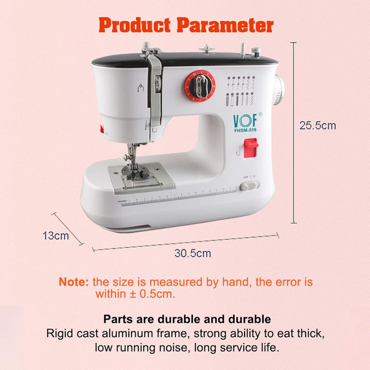 ZPSHYD Kleine Nähmaschine für Anfänger, 12 Stiche Mini Portable Nähmaschine Upgrade, EU Stecker 220V