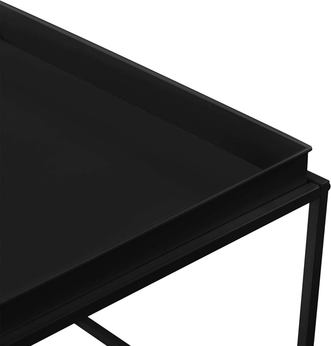 [en.casa] 2er Set Tabletttisch Schwarz mit Abnehmbaren Servierplatten Beistelltisch Set Serviertisch