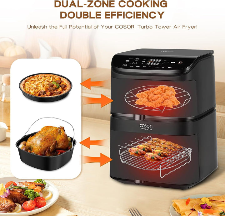 Heissluftfritteuse Zubehör Set für Cosori/Ninja, 5,5-6,4L, BPA-Frei, 11-Teilig