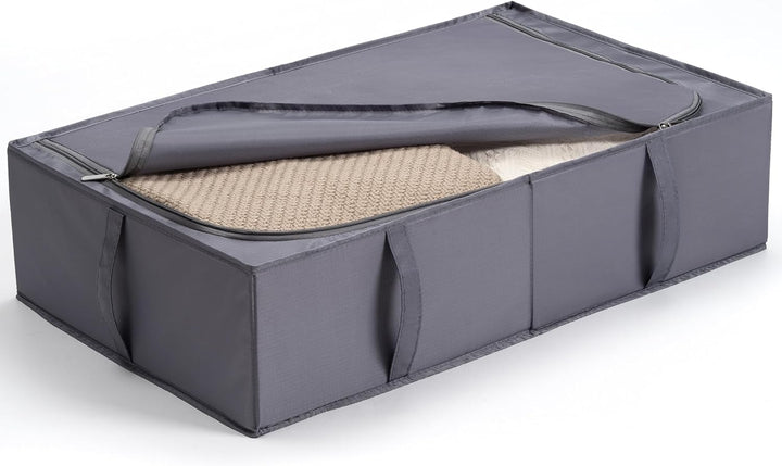 TYEERS Unterbett Aufbewahrungsbox mit Deckel, Strapazierfähiger Stoff, Waschbar, Zusammenklappbar, B