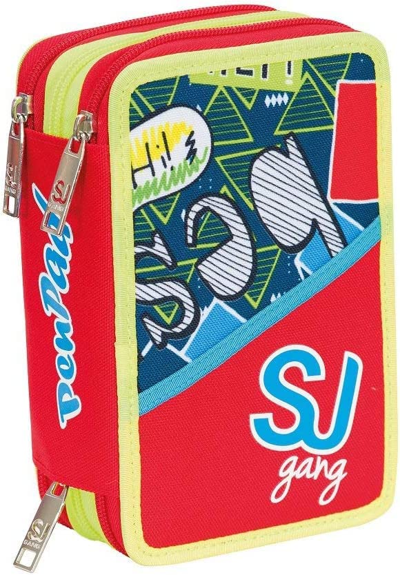 SJ GANG Federmäppchen, Mäppchen, mehrfarbig, Federtasche für Schreibwaren, Etui mit Stiften, Kugelsc