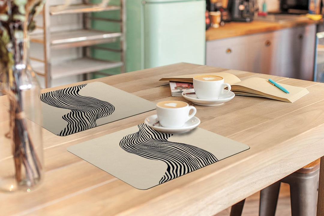 KitchenYeah© Platzsets Abwaschbar 6-Teilig 45x30 cm Tischsets Platzdeckchen rutschfeste Platzset Unt