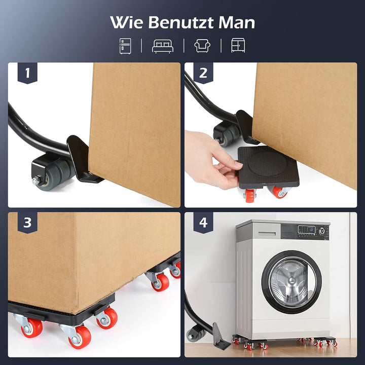 Dyna-Living Möbel Transportroller Set, Möbelroller mit Möbelheber & 4 Möbelrollen, Umzugshelfer Möbe