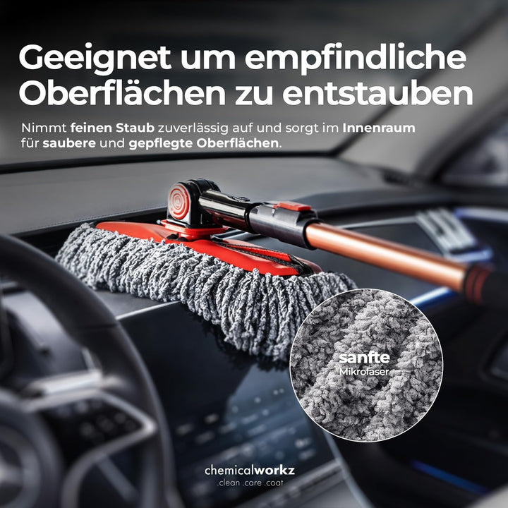 chemicalworkz Car Duster Staubwedel Auto | Premium Auto Staubwischer mit lang ausziehbarem Teleskopg