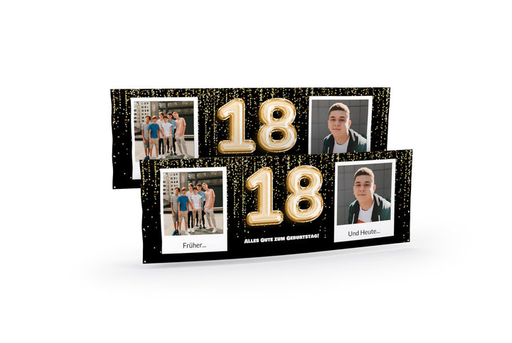 Banner zum 18. Geburtstag selbst gestalten (50cm x 150cm) Personalisierter Geburtstagsbanner für Man