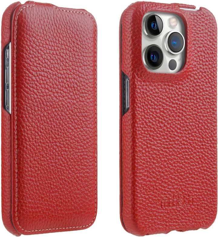 Mobiskin Hülle passend für iPhone 15 PRO MAX (6,7 Zoll), Handyhülle mit beschichtetem Leder, Flip Ca