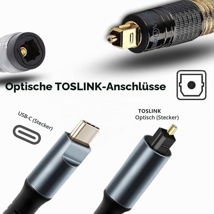 NFHK Typ-C auf SPDIF Toslink Optisches Audiokabel Opt-Stecker USB-C auf Digital Optical Fiber Optic